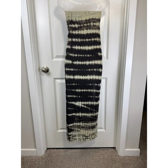 NWT Jessica Simpson Jet Black Tie Dye Maxi Dress Size Medium Joy Strapless Flowy - Picture 5 of 12